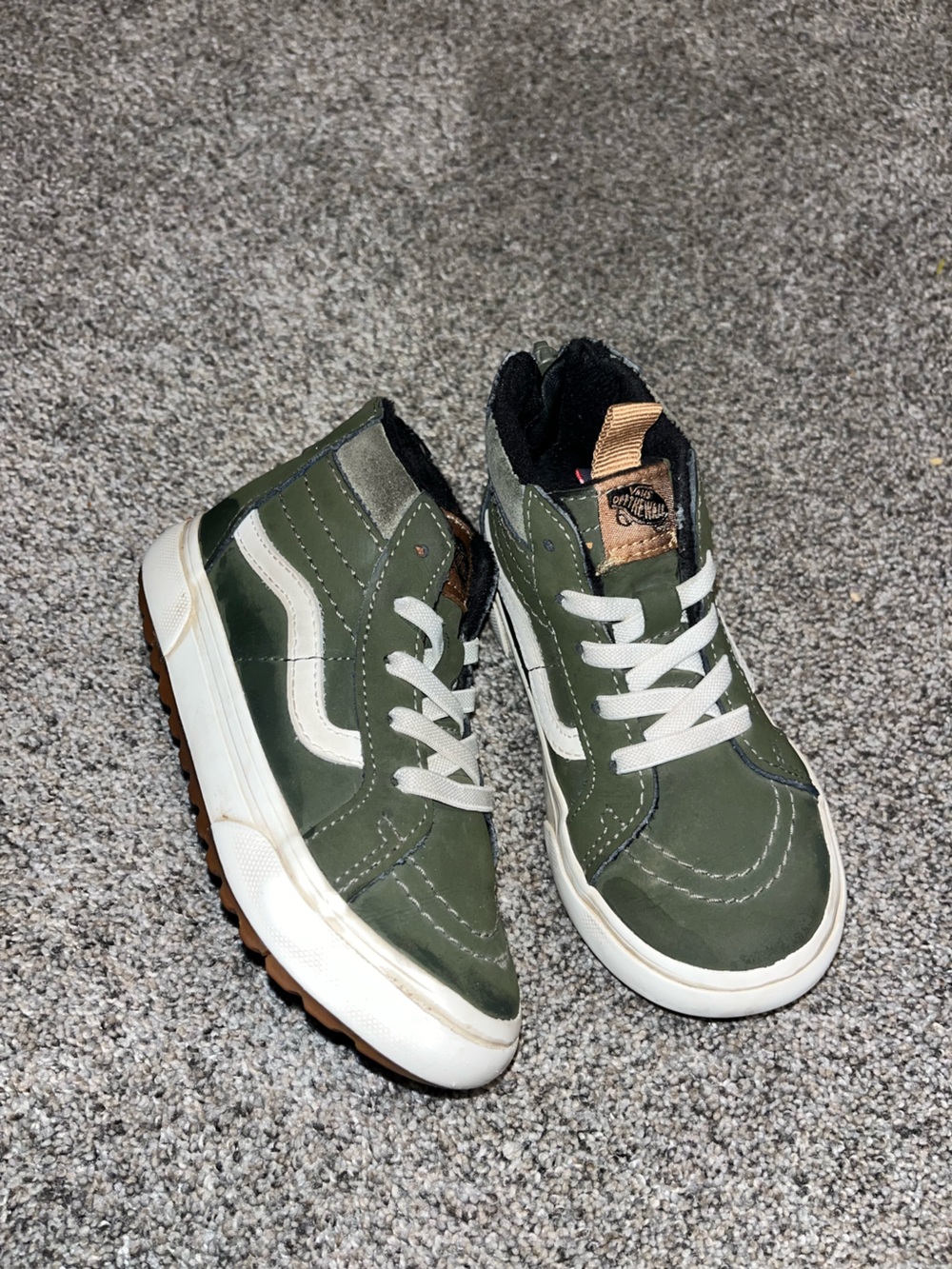 8.5c vans olive green high tops vguc